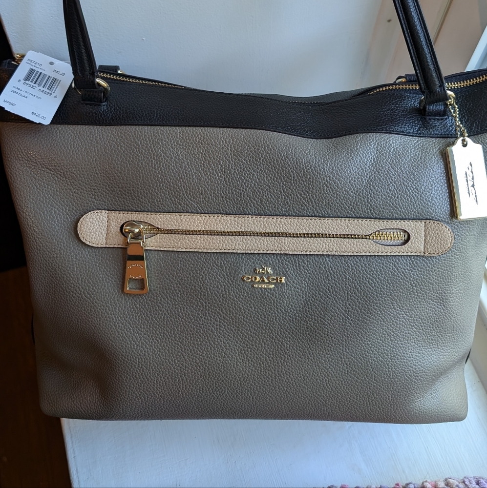 NWT Coach Tyler Tote in Colorblock Leather